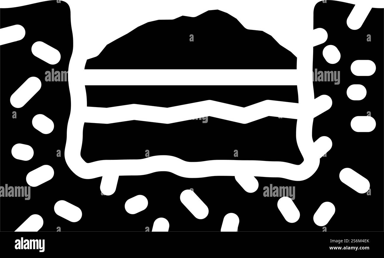 burial solid waste glyph icon vector. burial solid waste sign. isolated ...