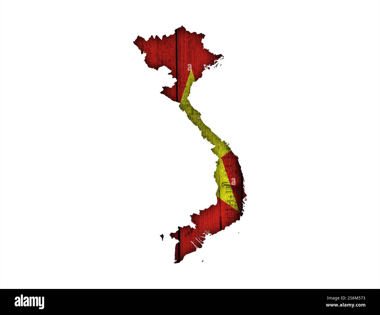 Map and flag of Vietnam on weathered wood Stock Photo - Alamy