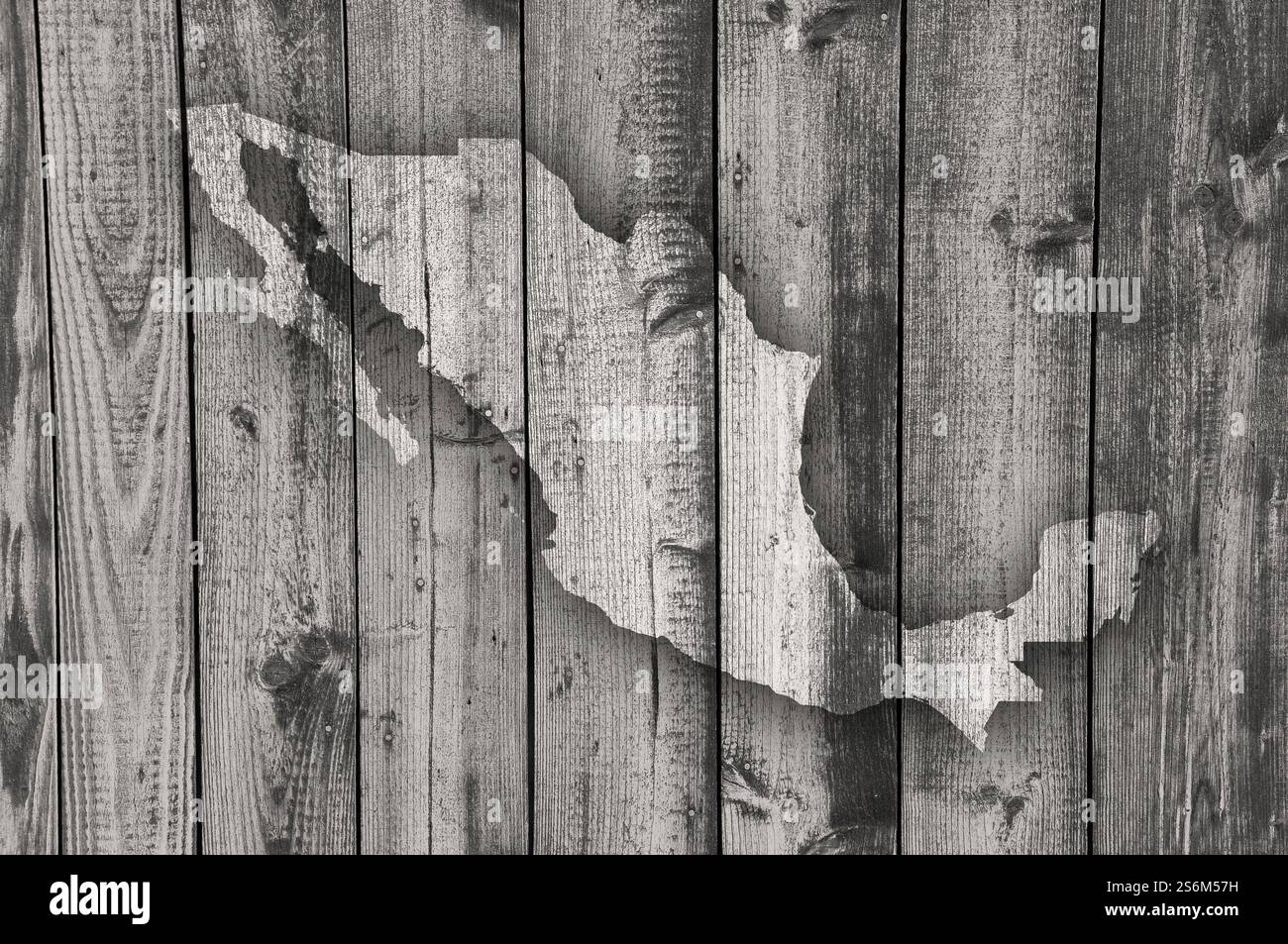 Map of Mexico on weathered wood Stock Photo - Alamy