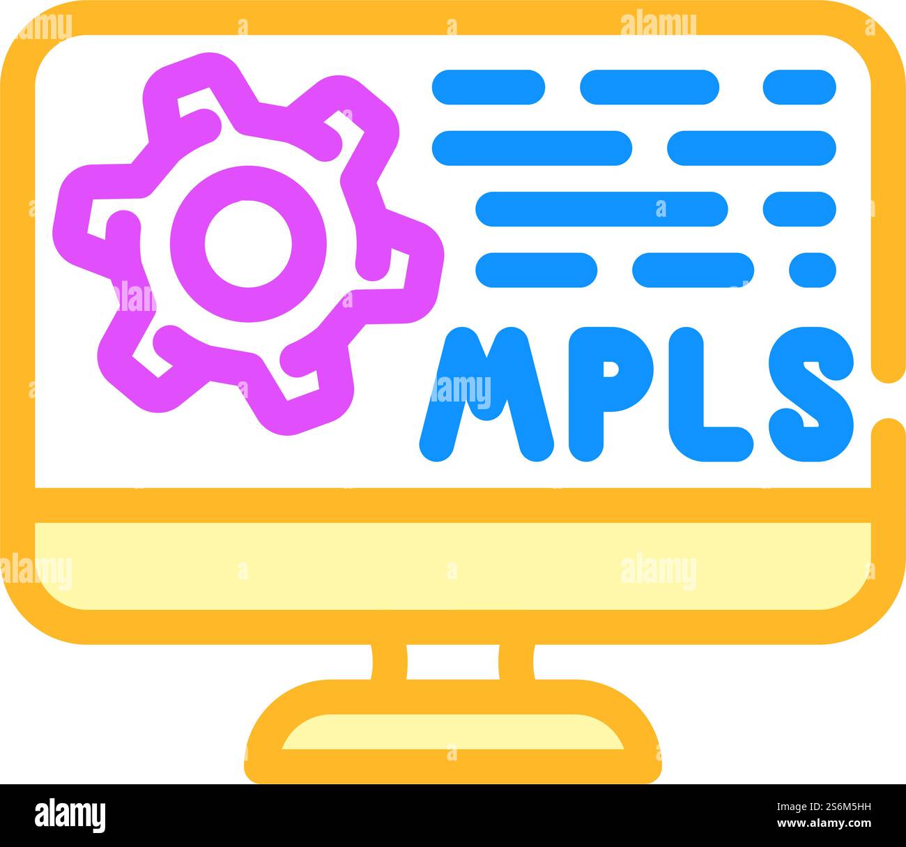 mpls protocol color icon vector. mpls protocol sign. isolated symbol illustration. mpls protocol color icon vector illustration Stock Vector