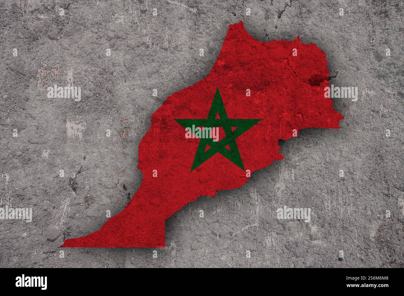 Map and flag of Morocco on weathered concrete Stock Photo - Alamy
