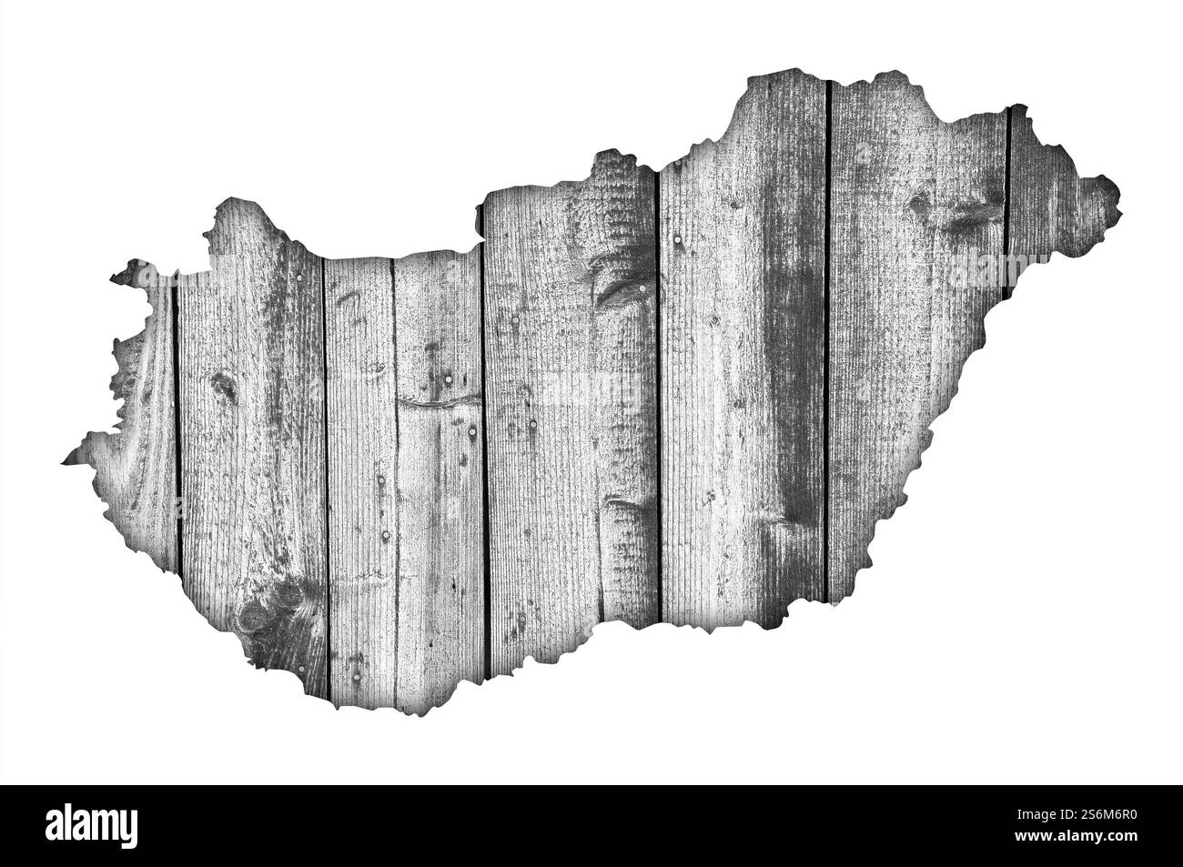 Map of Hungary on weathered wood Stock Photo - Alamy