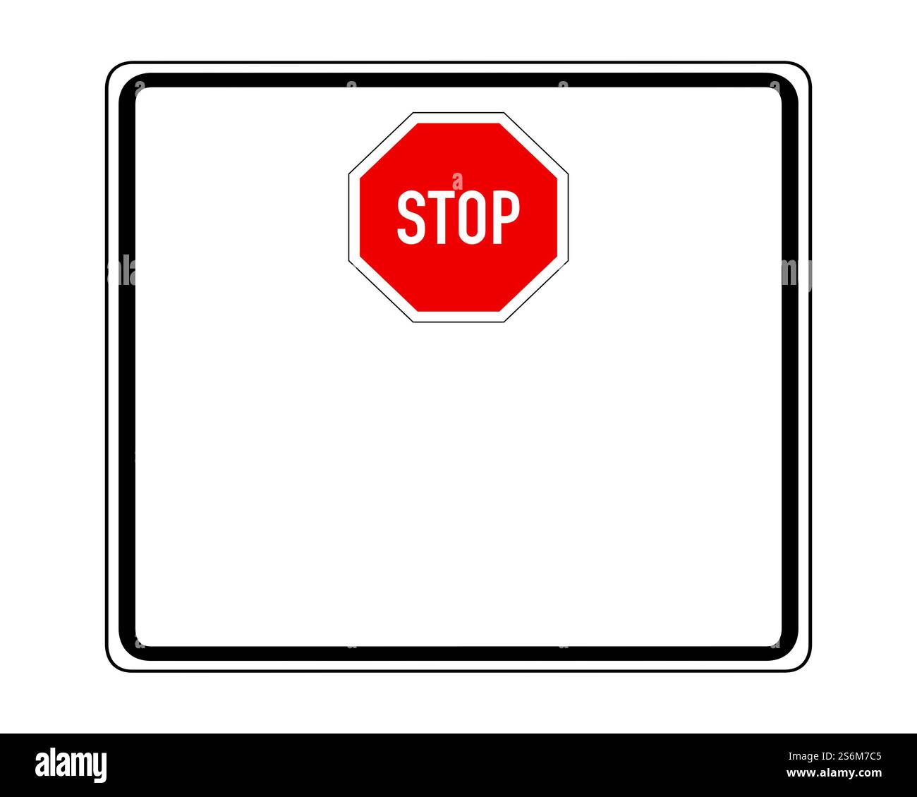 Stop sign with additional sign Stock Photo - Alamy