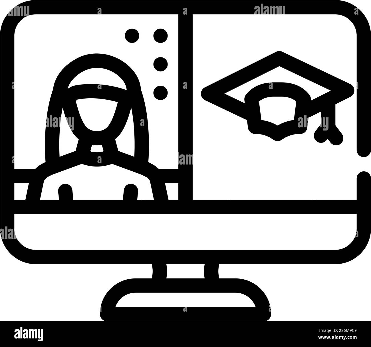 remote education video conference line icon vector. remote education ...