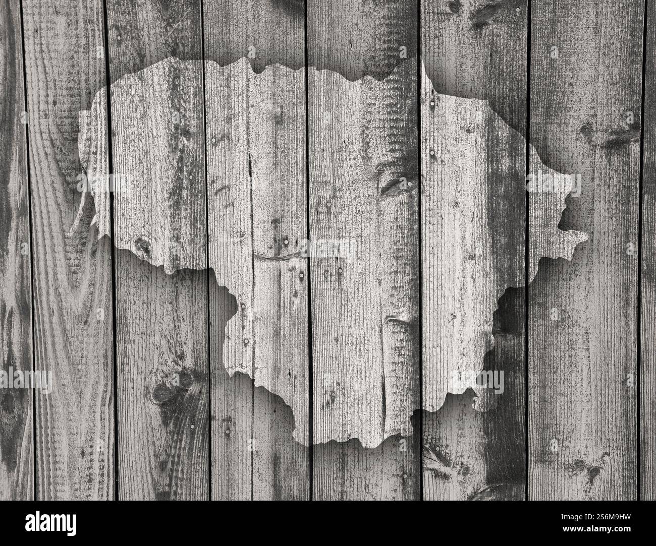 Map of Lithuania on weathered wood Stock Photo - Alamy