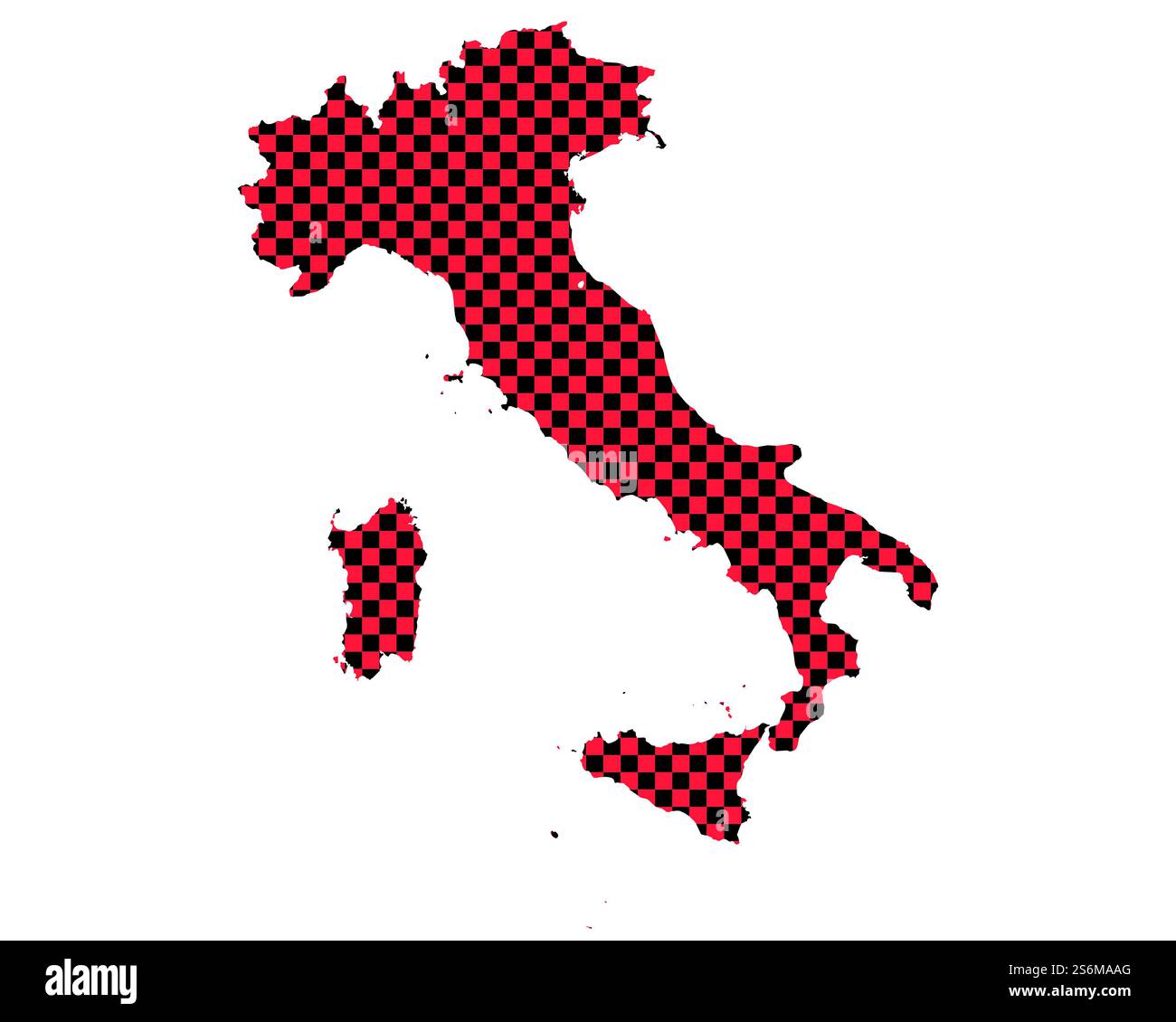 Map of Italy in checkerboard pattern Stock Photo - Alamy