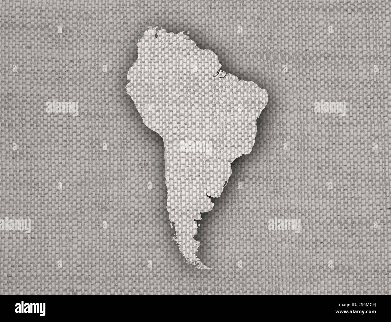 Map of South America on old linen Stock Photo - Alamy