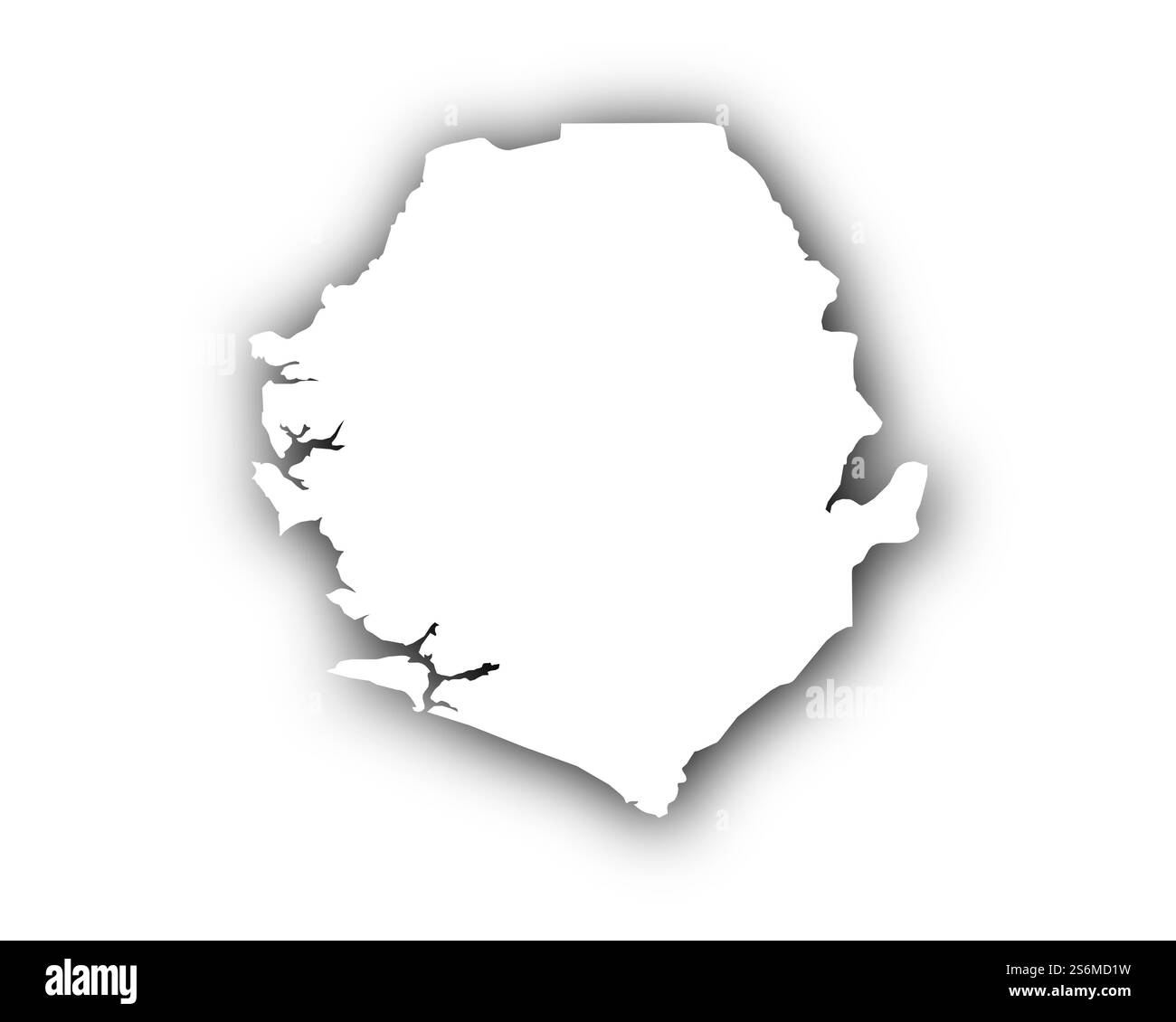 Map of Sierra Leone with shadows Stock Photo - Alamy