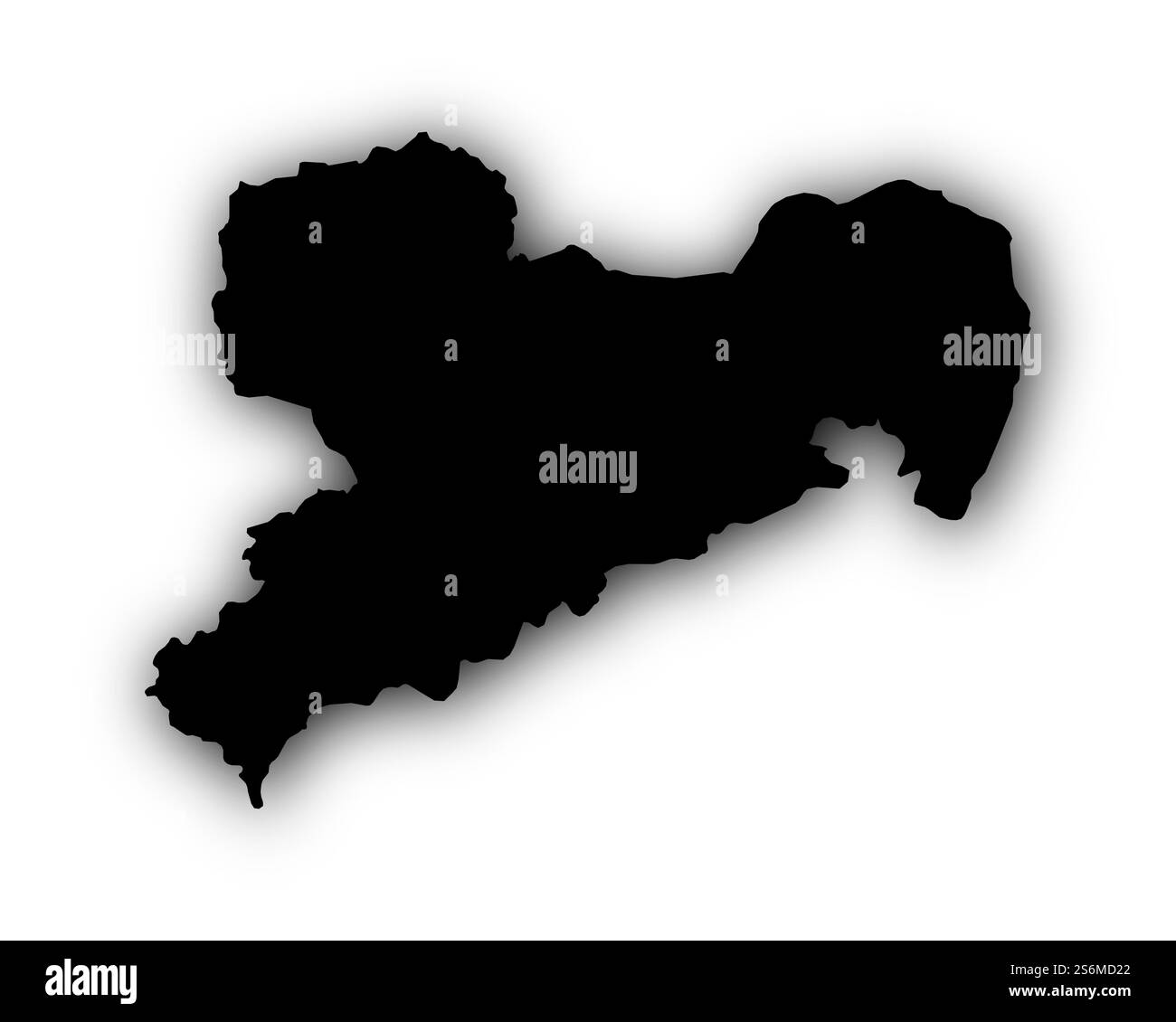 Map of Saxony with shadows Stock Photo - Alamy