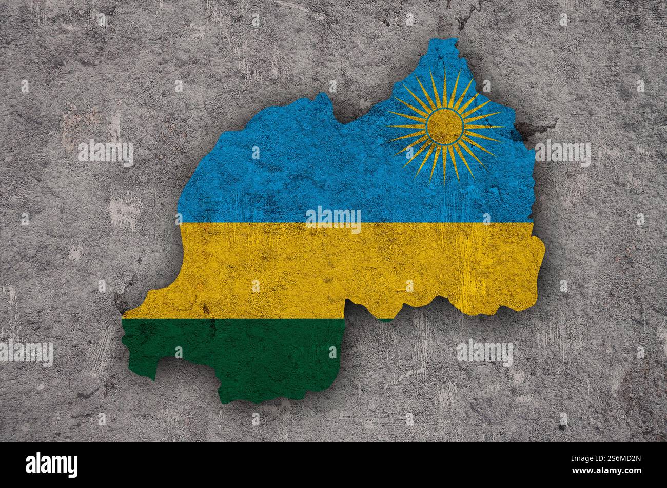 Map and flag of Rwanda on weathered concrete Stock Photo - Alamy
