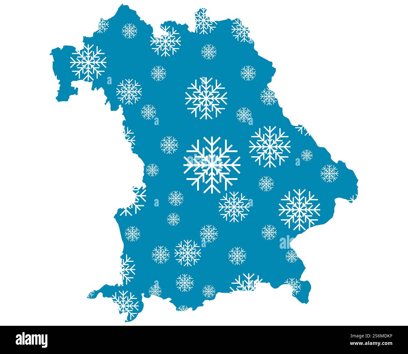 Map of Bavaria with snowflakes Stock Photo - Alamy