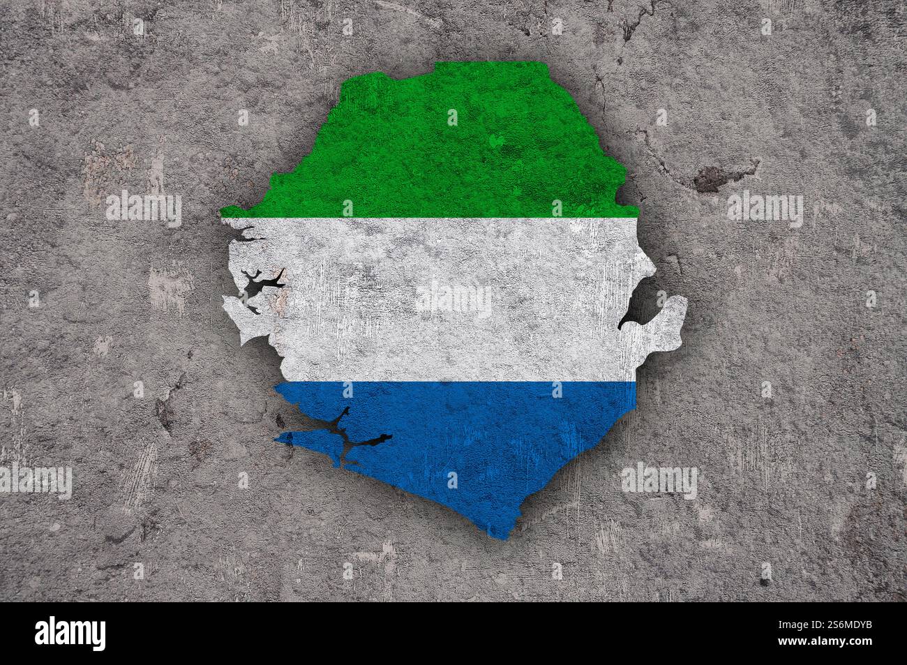 Map and flag of Sierra Leone on weathered concrete Stock Photo - Alamy