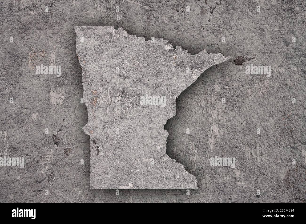 Map of Minnesota on weathered concrete Stock Photo - Alamy