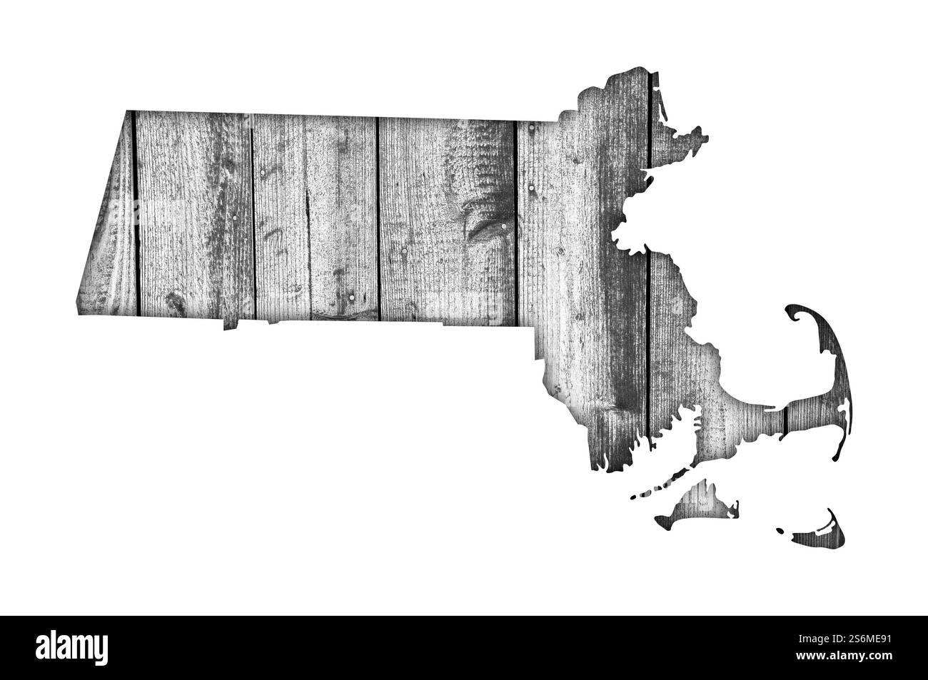 Map of Massachusetts on weathered wood Stock Photo - Alamy