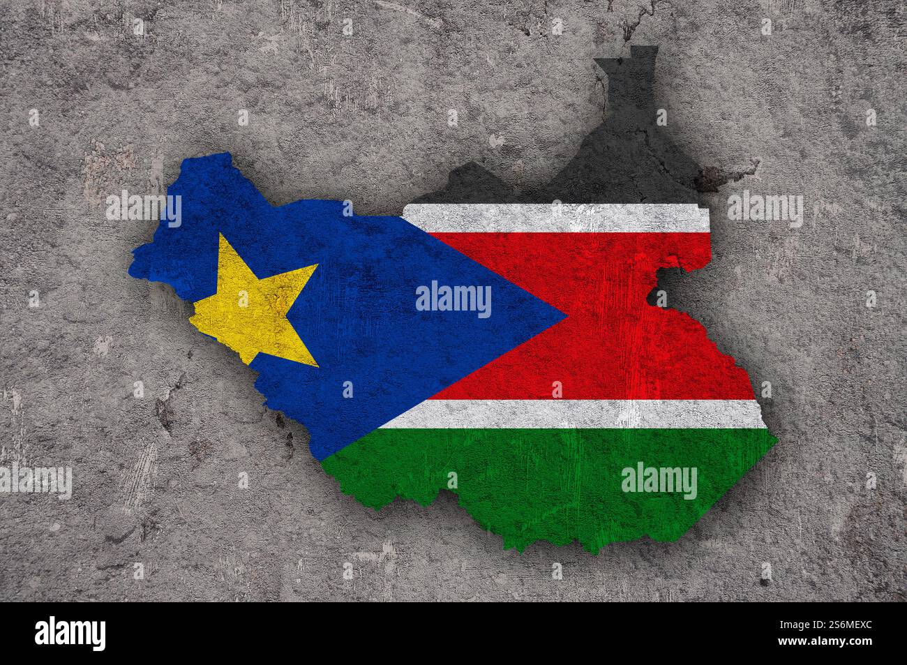 Map of south sudan with shadows hi-res stock photography and images - Alamy