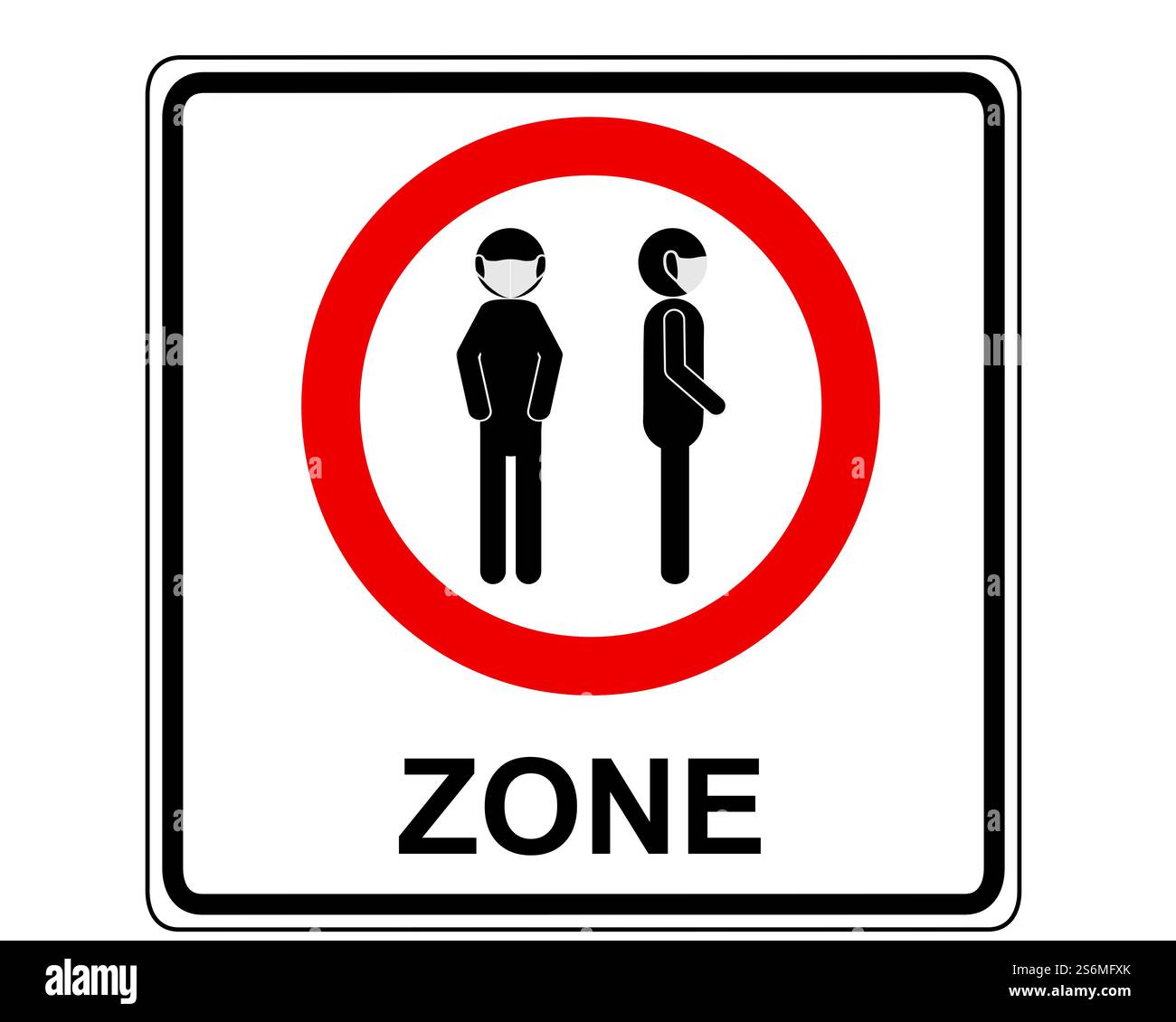 Traffic sign for compulsory masks made of white Stock Photo - Alamy