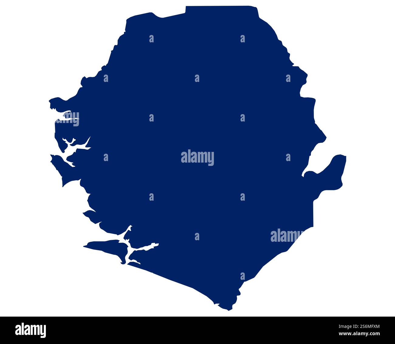 Map of Sierra Leone in blue color Stock Photo - Alamy
