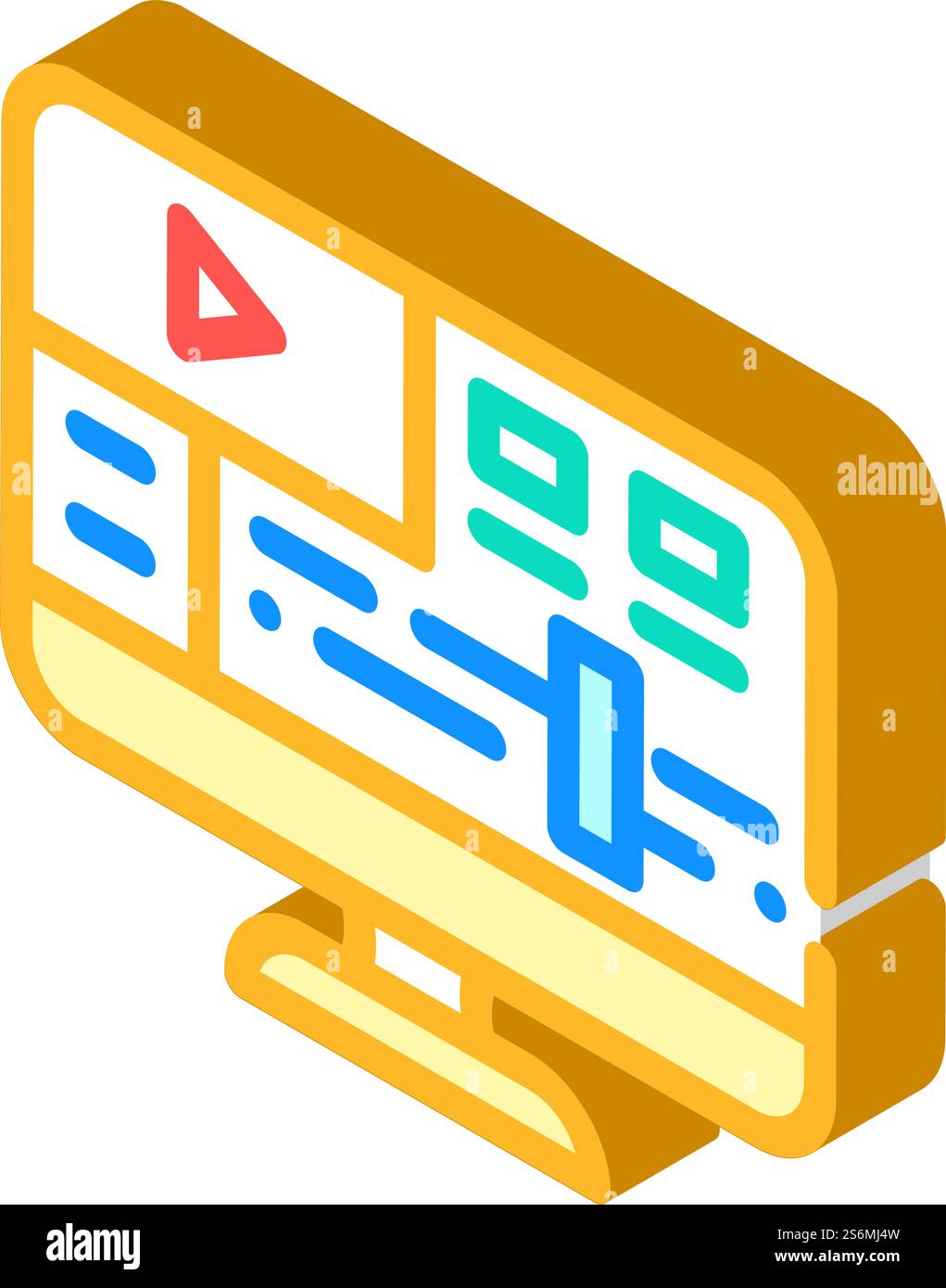 video processing software isometric icon vector. video processing software sign. isolated symbol illustration. video processing software isometric icon vector illustration Stock Vector