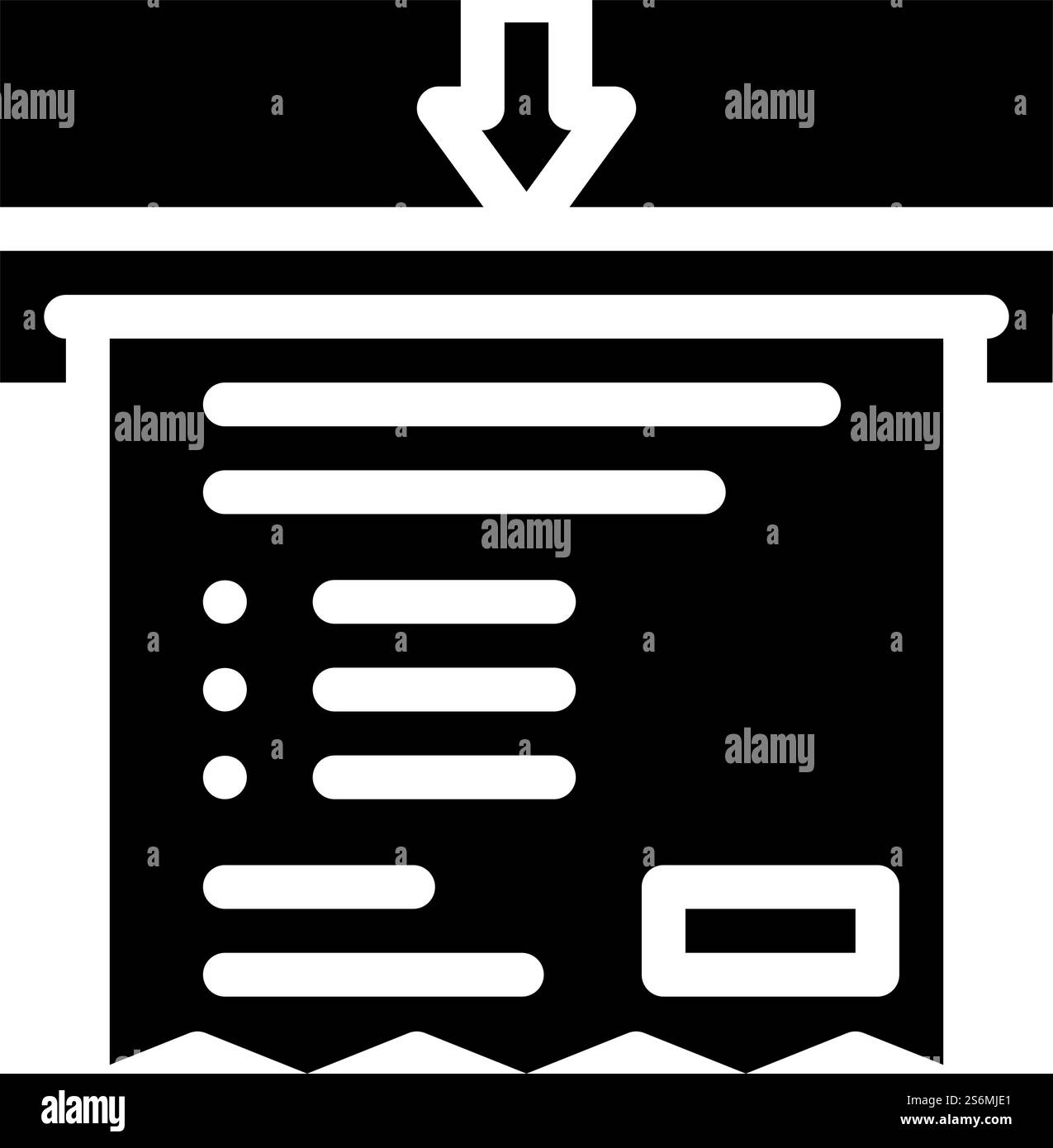 receipt check glyph icon vector. receipt check sign. isolated contour ...
