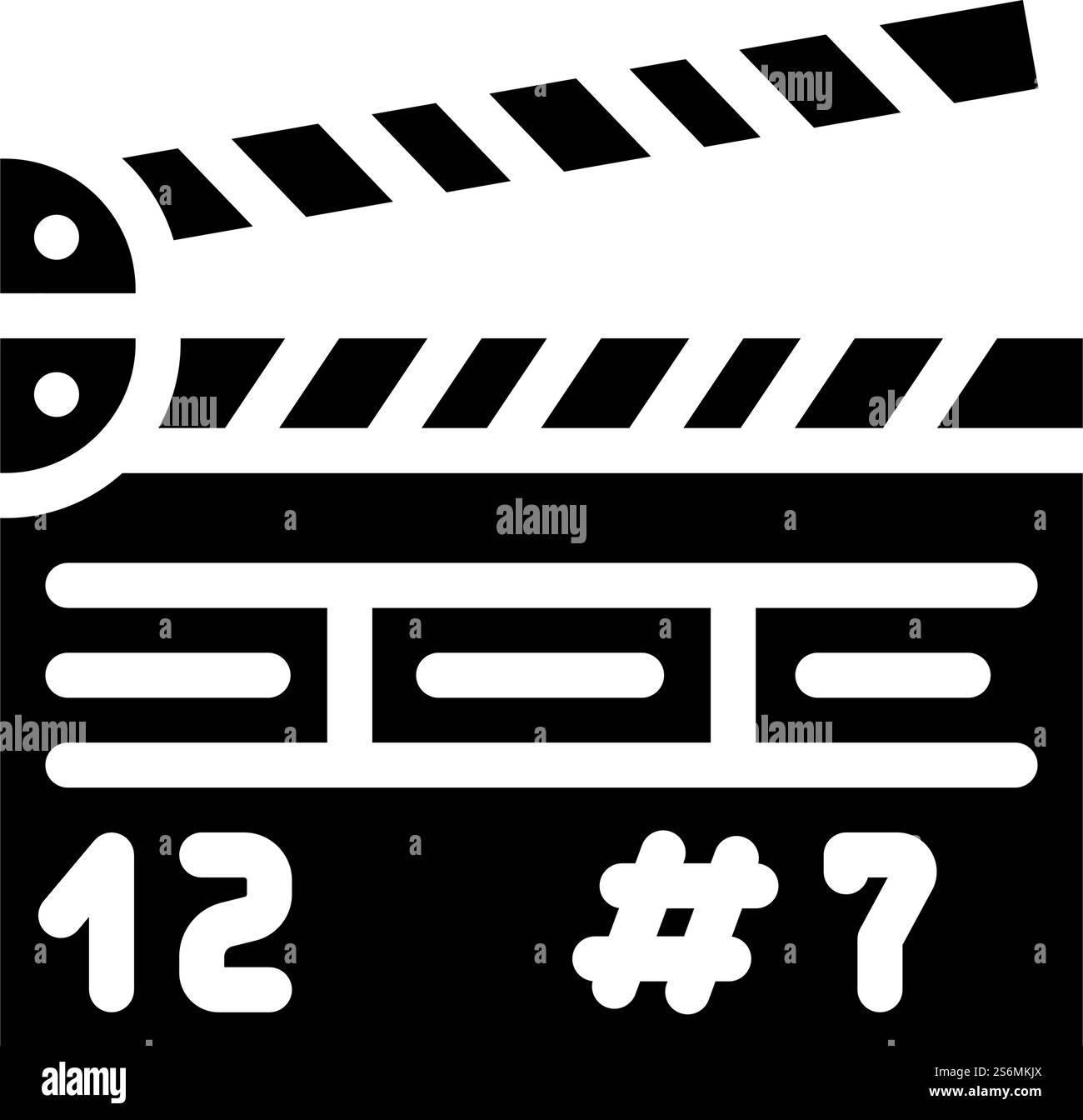 clapperboard tool glyph icon vector. clapperboard tool sign. isolated ...