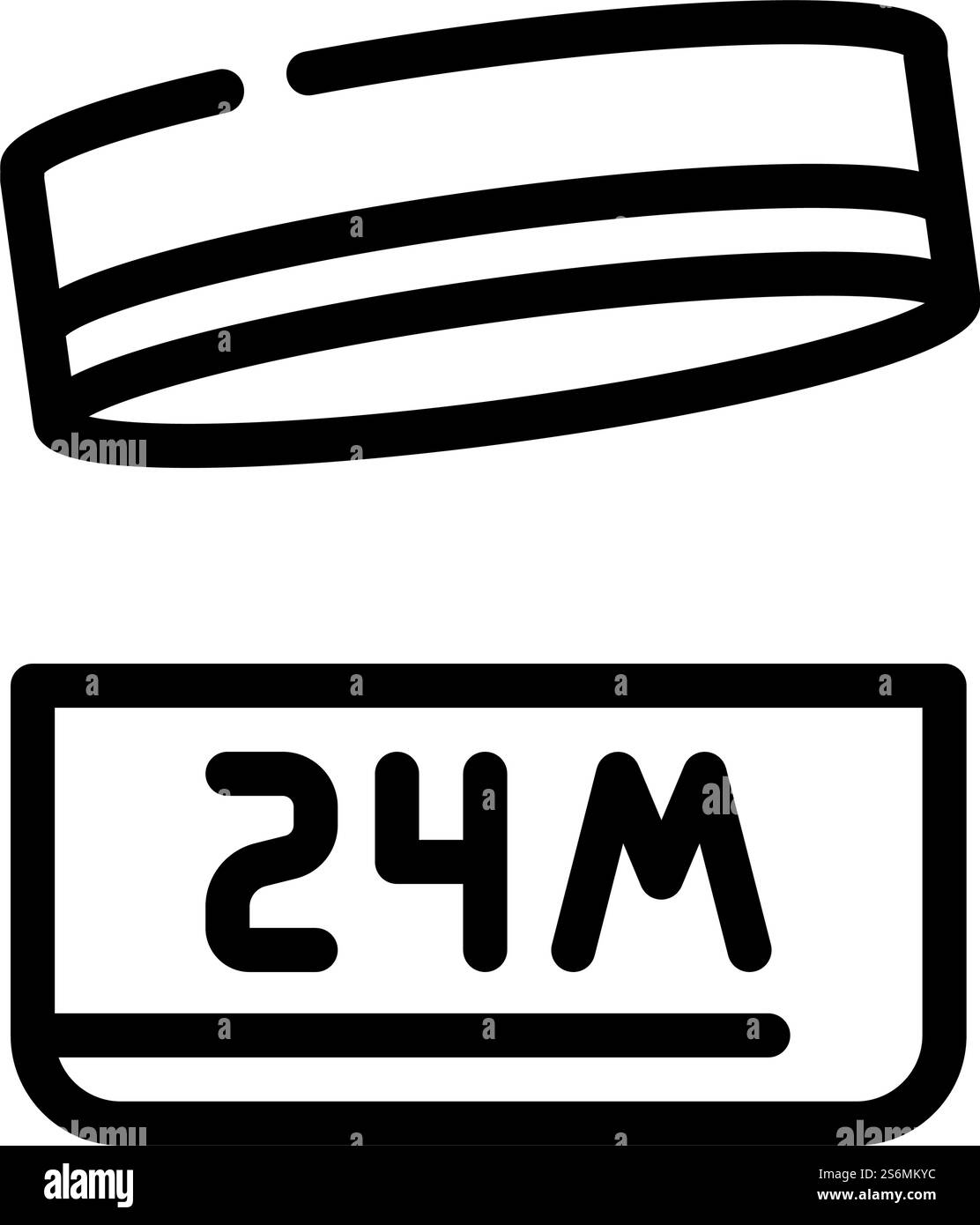 24m period after opening package line icon vector. 24m period after ...