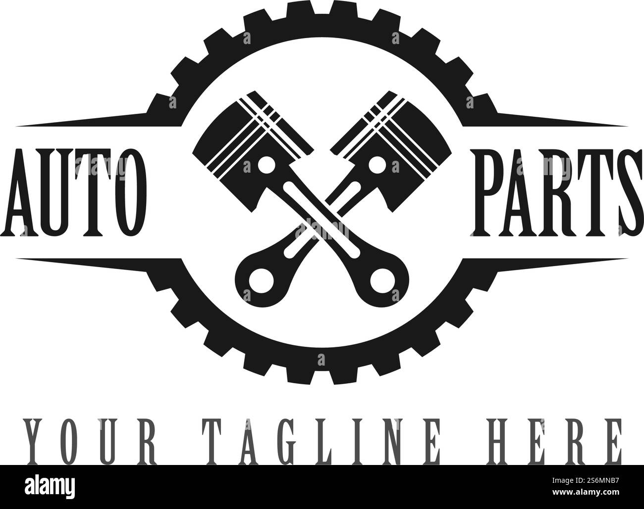 Piston auto service logo vector flat design Stock Vector