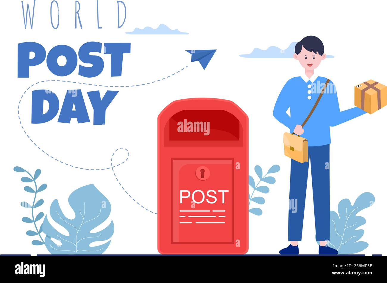 World Post Day Background Which is Celebrated on October 9 with Mail ...