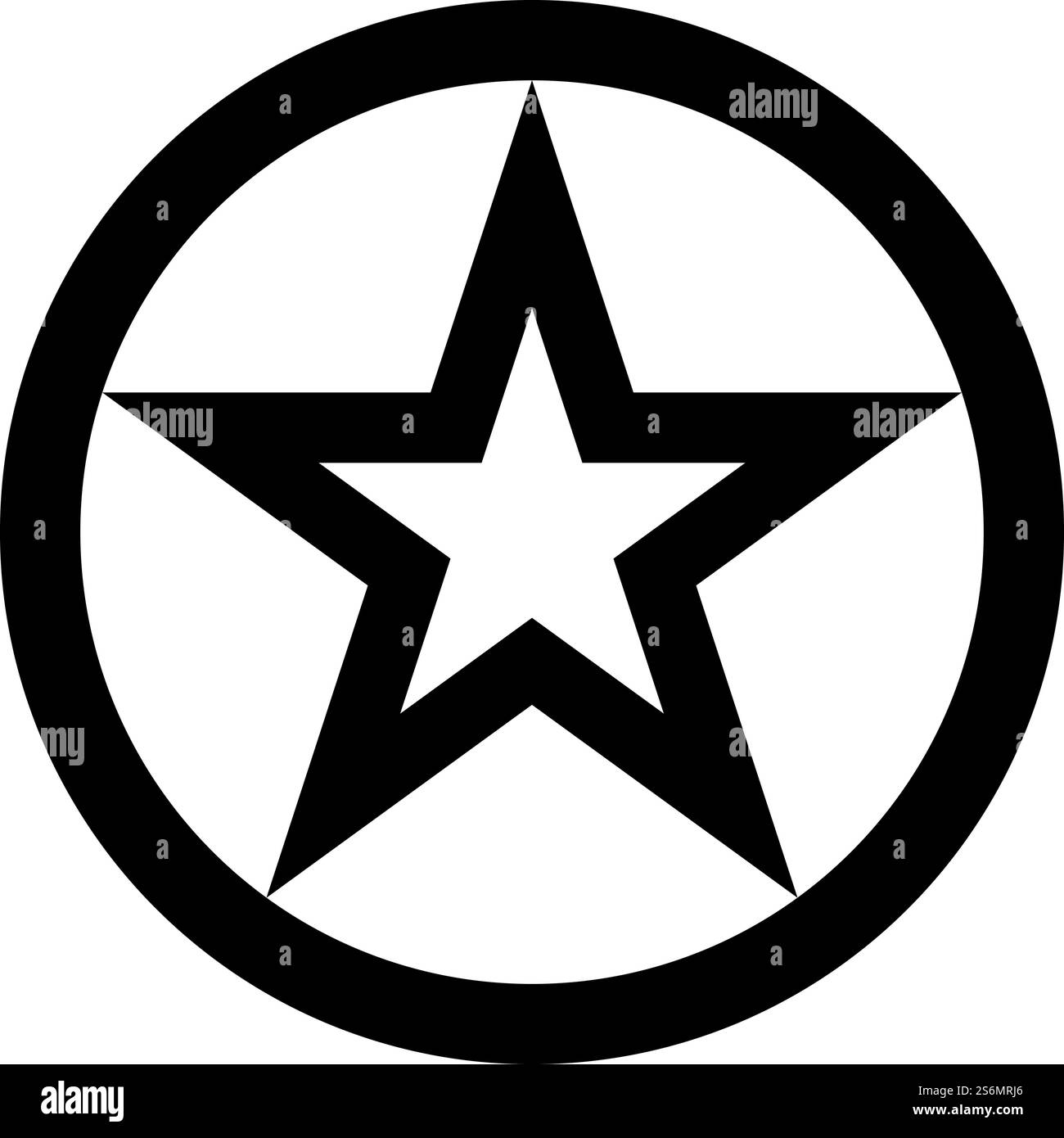 Star in circle icon black color vector illustration flat style simple ...