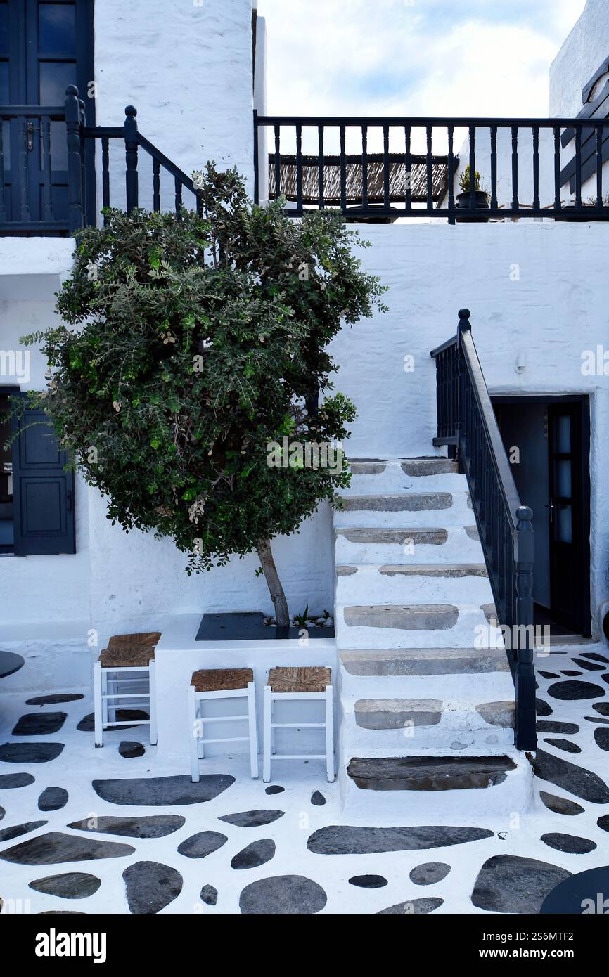 Greece Hand Railing Greece, residential building with steps and hand rail Stock Photo - Alamy