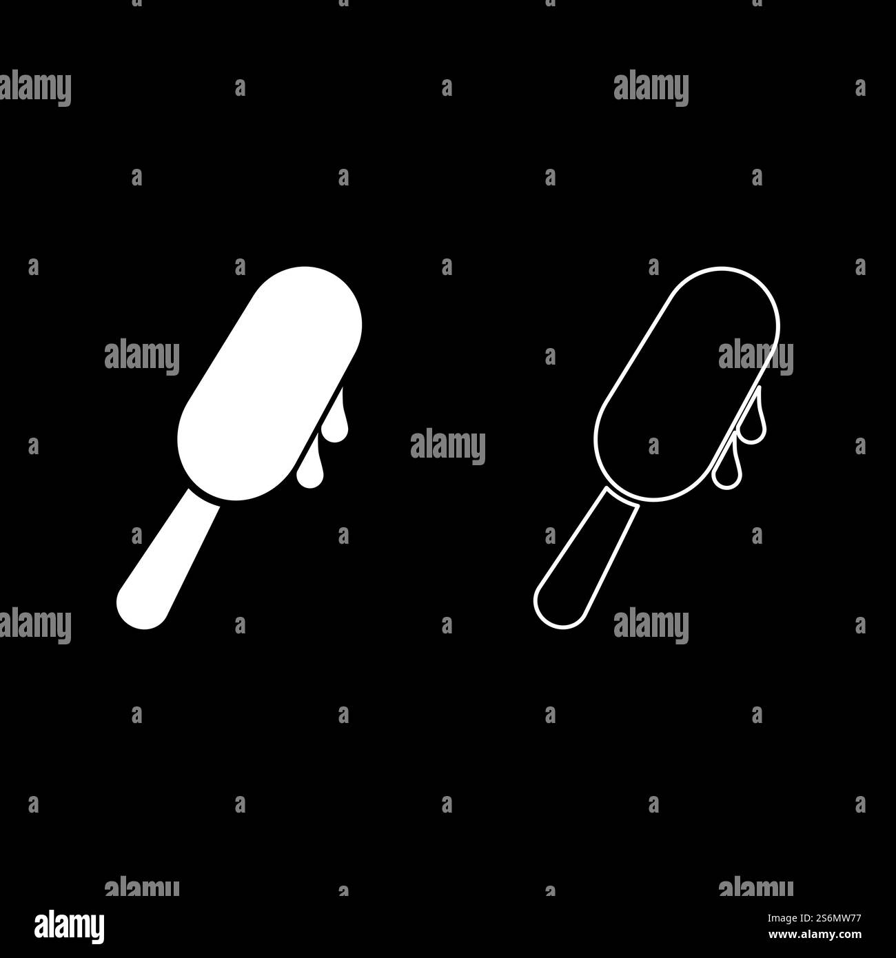 Popsicle Ice lolly Ice cream on stick icon white color vector ...