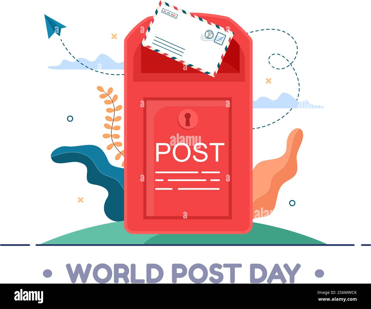 World Post Day Background Which is Celebrated on October 9 with Mail ...