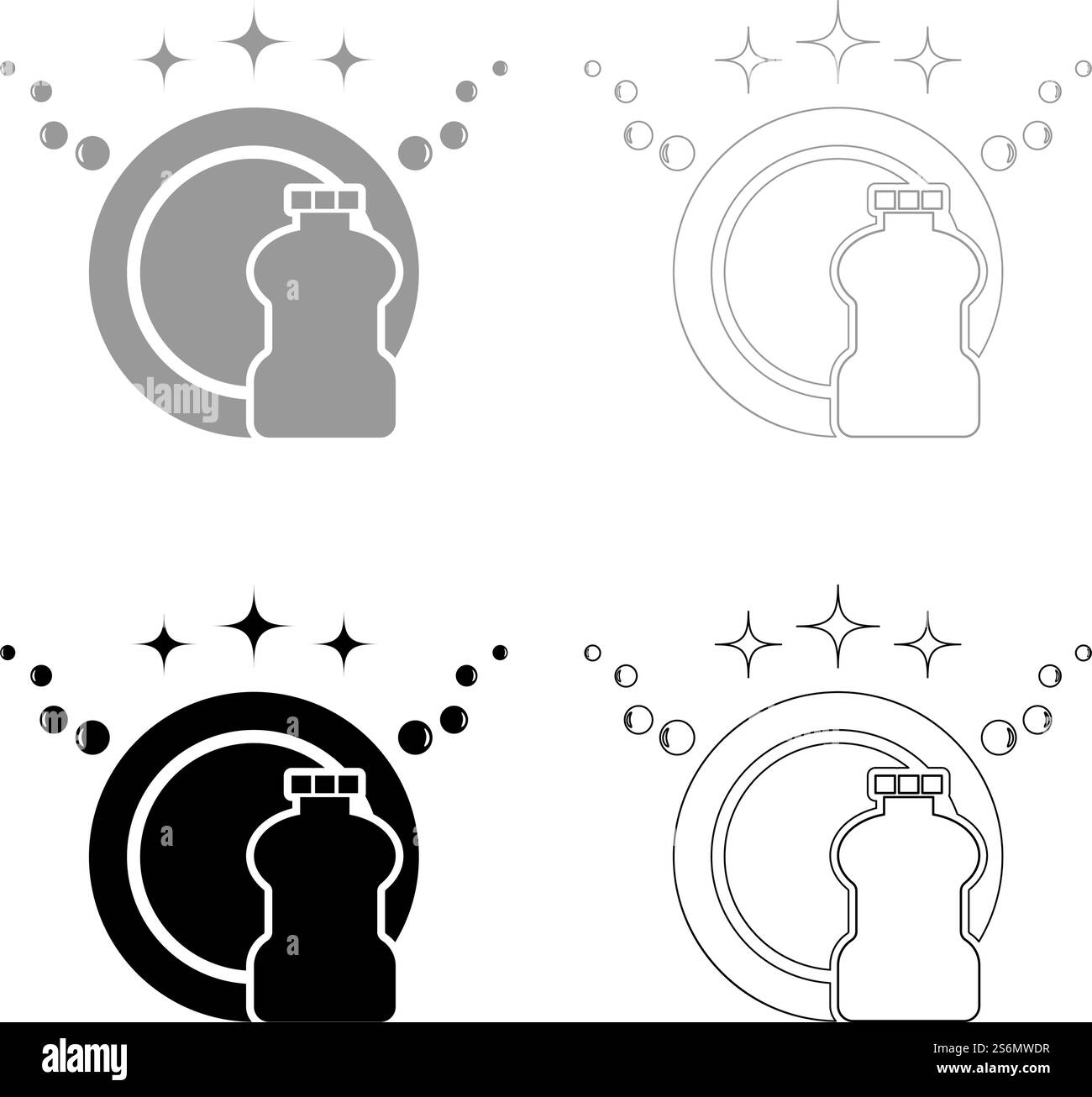 Concept of clean dishes set icon grey black color vector illustration ...