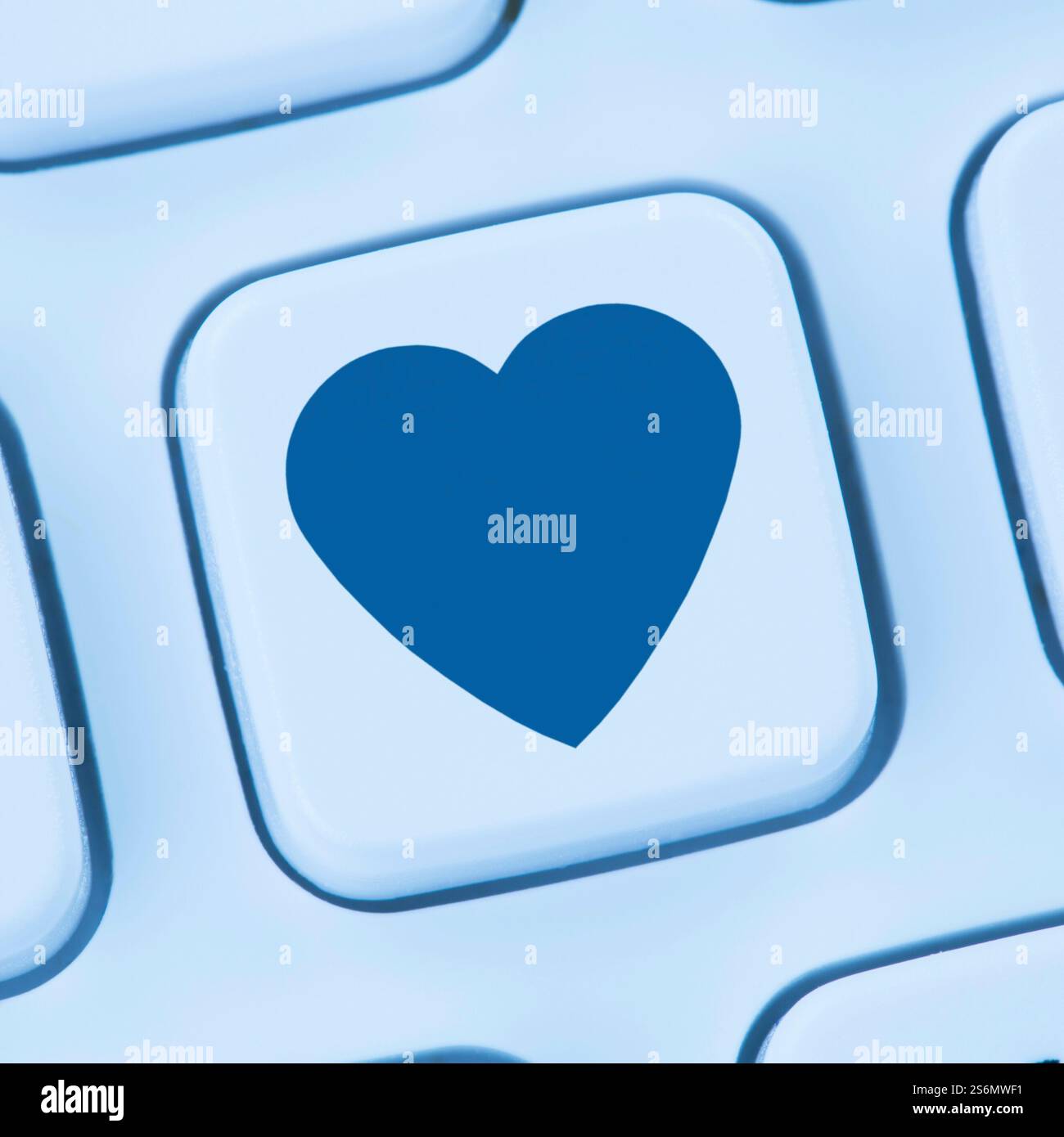 Blue love heart button on keyboard hi-res stock photography and images ...