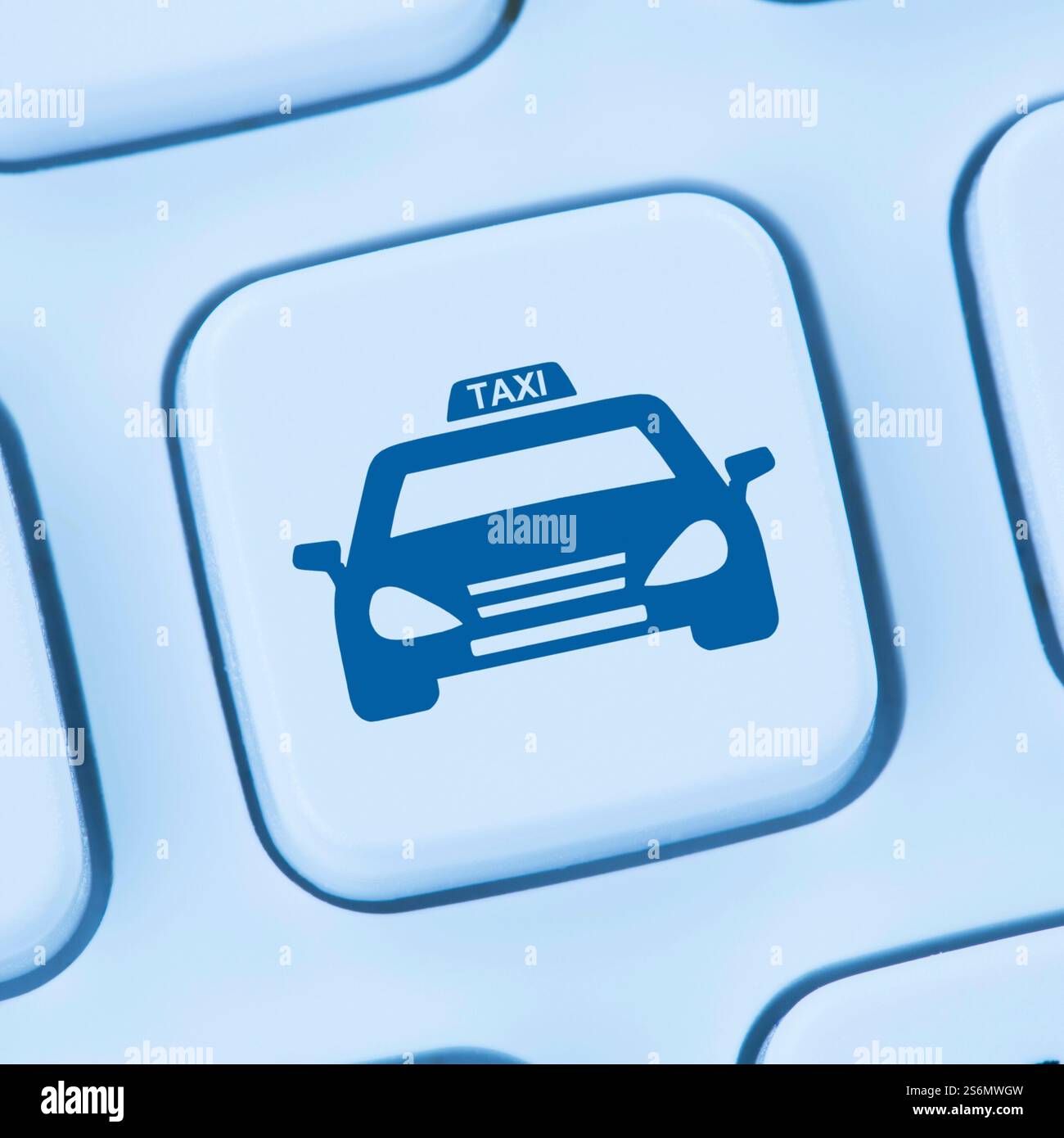 Book cab online order internet blue computer web keyboard Stock Photo