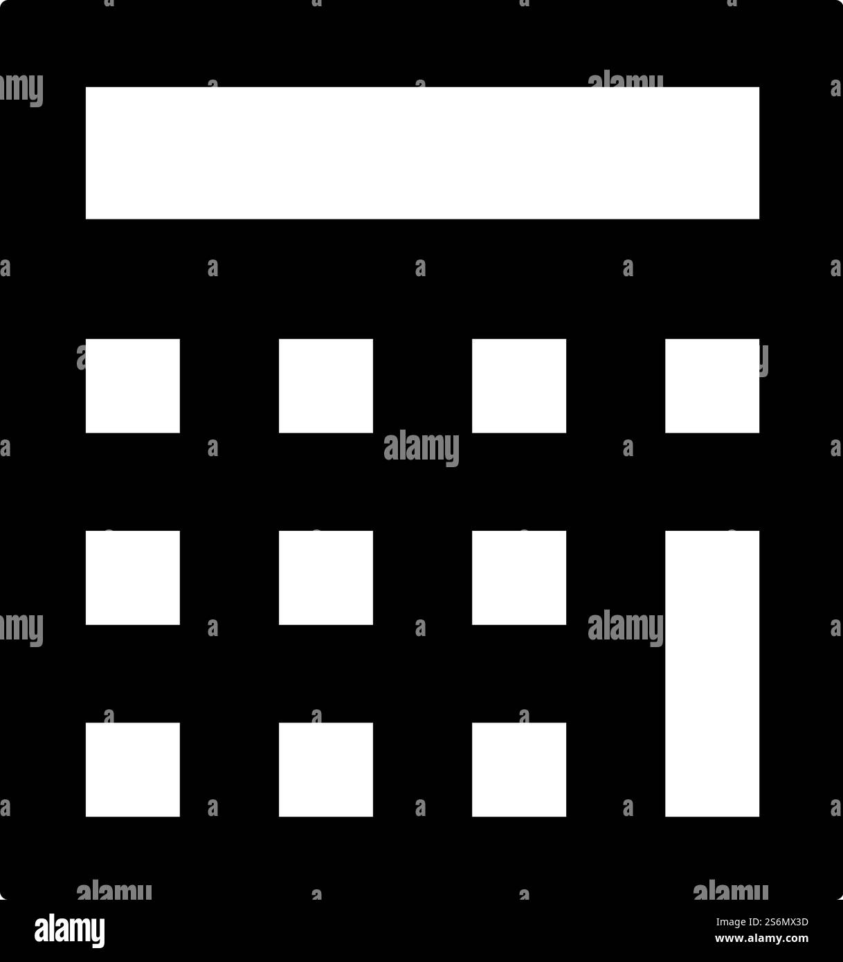 Statistical Calculator Icon. Black Stencil Design. Vector Illustration ...