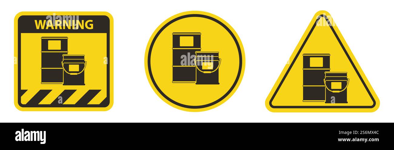 Chemical Drums Black Icon White Background Stock Vector