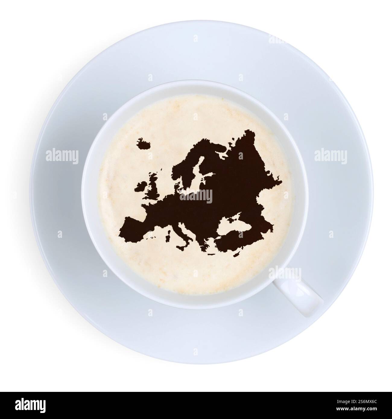 Coffee Europe map coffee break in cup coffee cup clipping Stock Photo ...