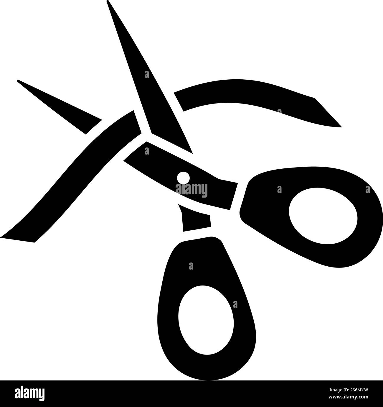 Ceremony Ribbon Cut Icon. Black Stencil Design. Vector Illustration ...