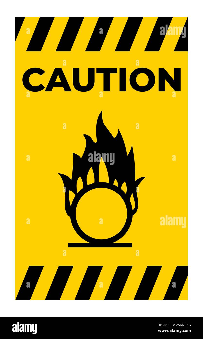 Beware Oxidizing Substance Symbol Isolate On White Background,Vector Illustration EPS.10 Stock Vector