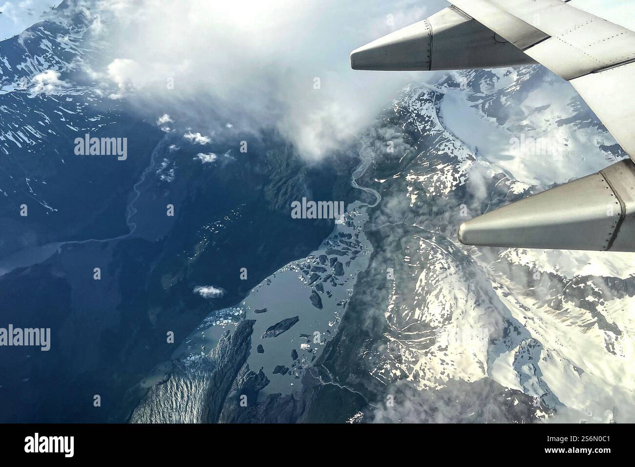 Aerial view of a glacier bay, Alaska Stock Photo - Alamy