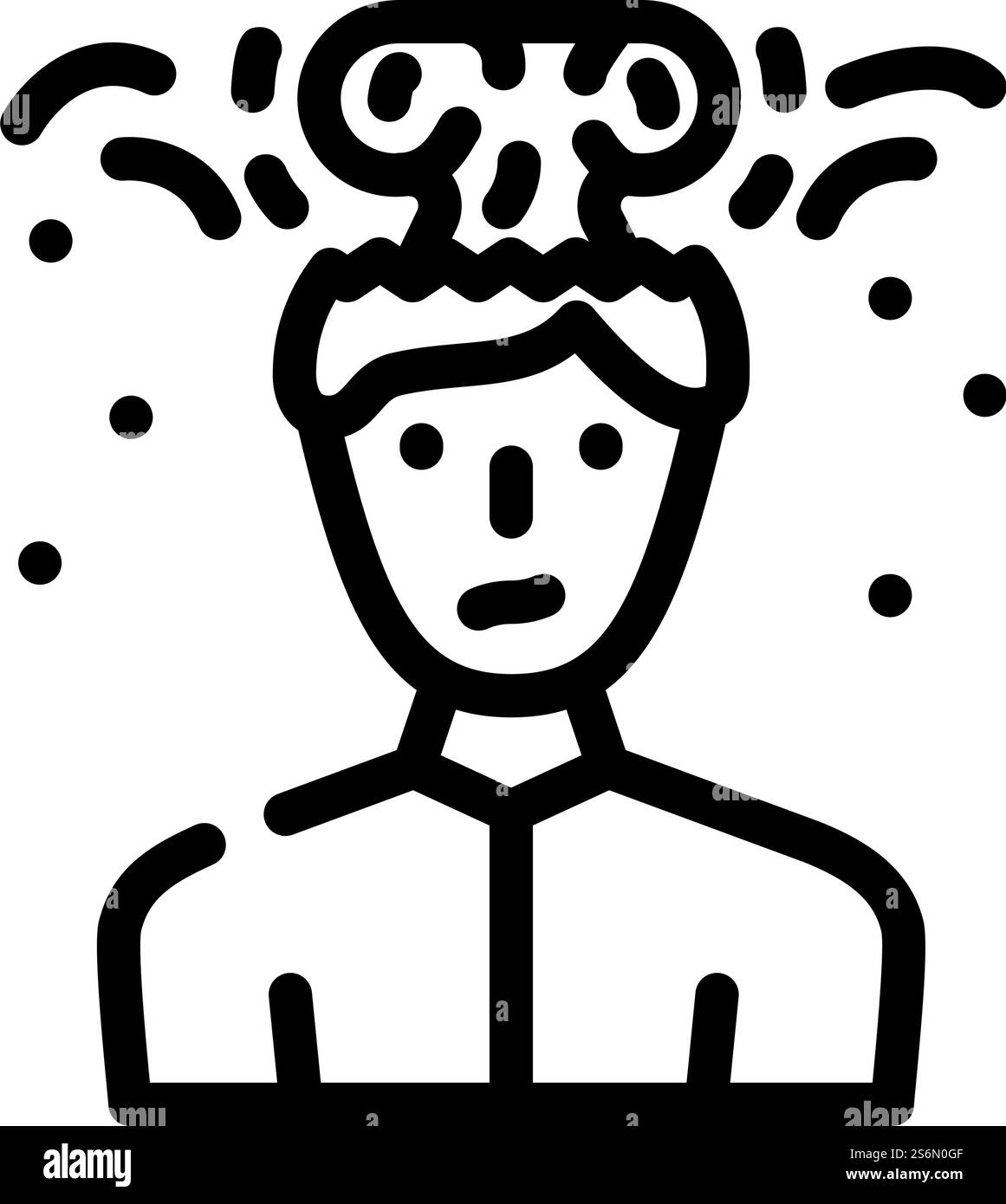 brain explosion male line icon vector. brain explosion male sign ...