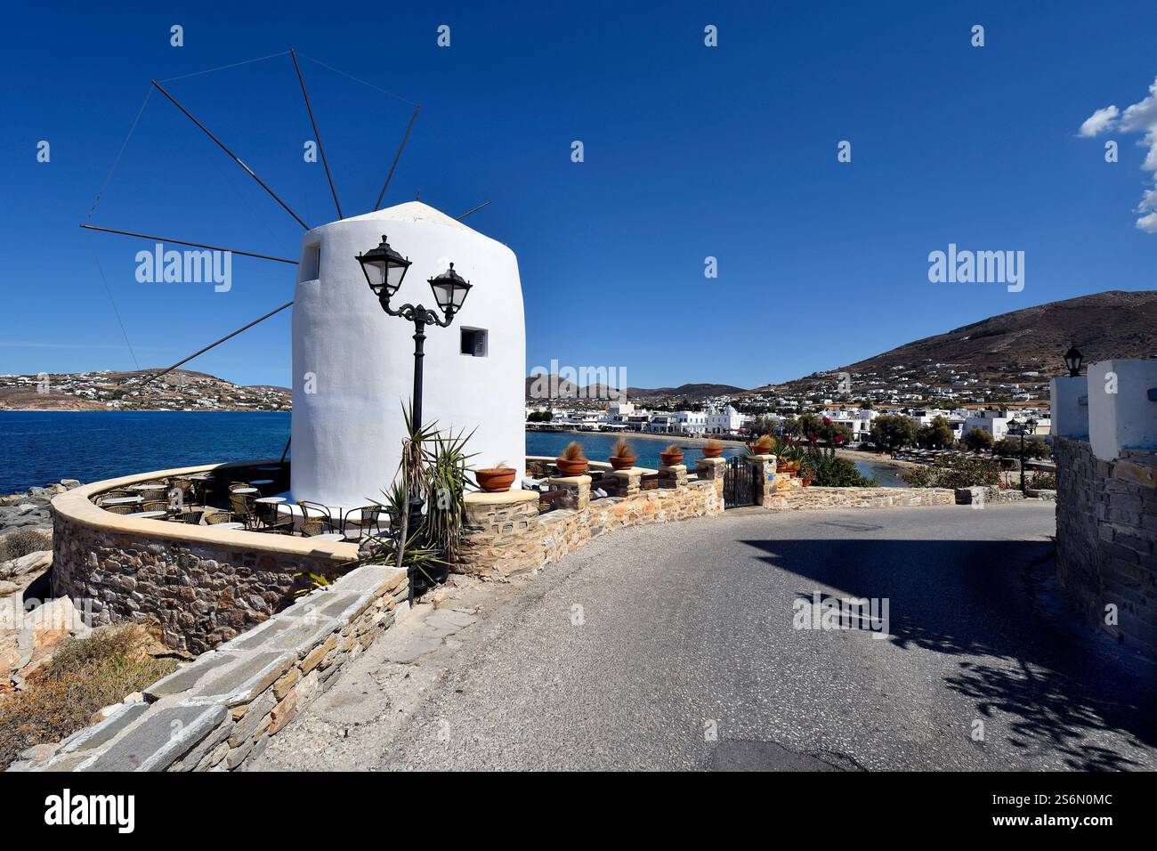 Paros, Greece - September 17, 2024: Old windmill now used as a cafe and ...