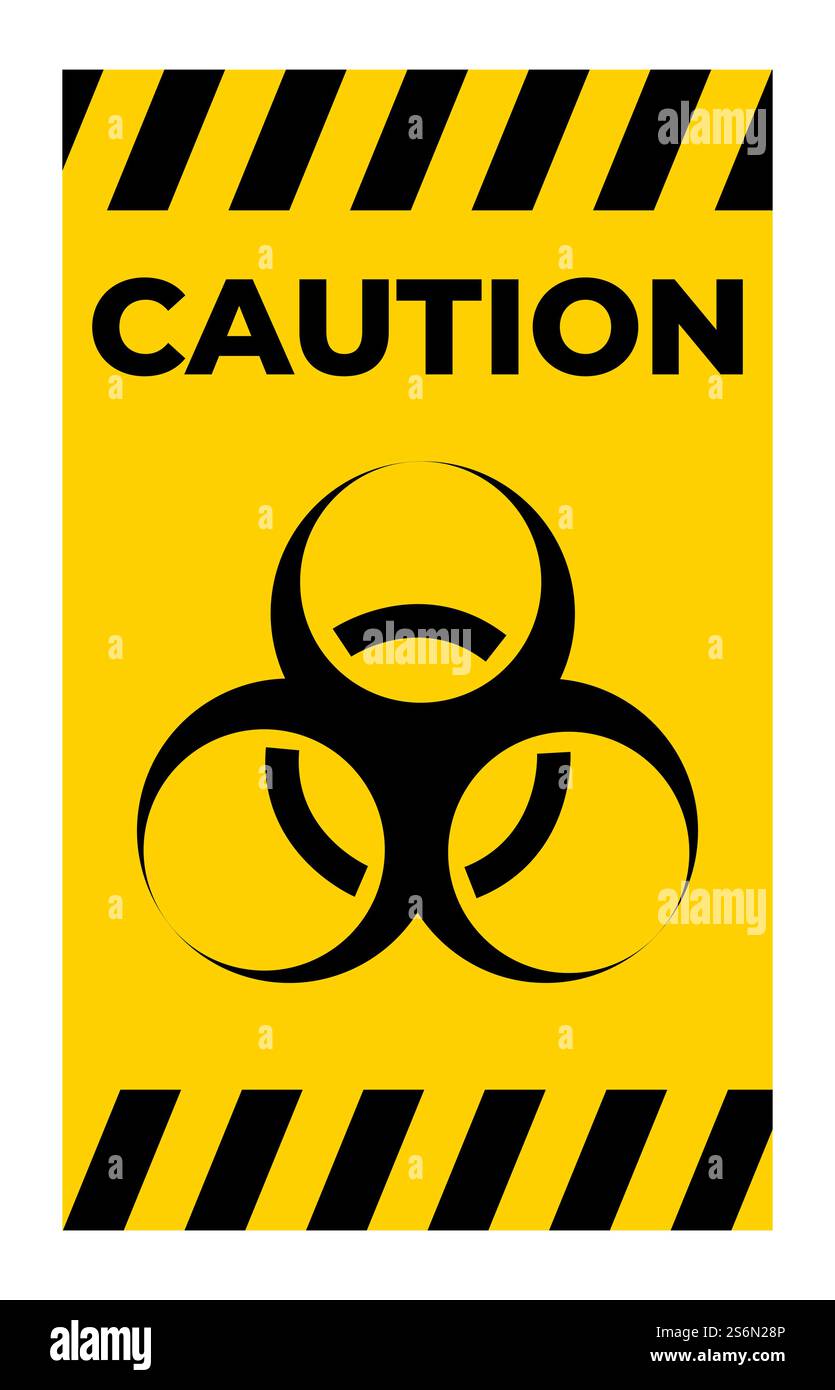 Beware Biological Hazard Symbol Isolate On White Background,Vector Illustration EPS.10 Stock Vector