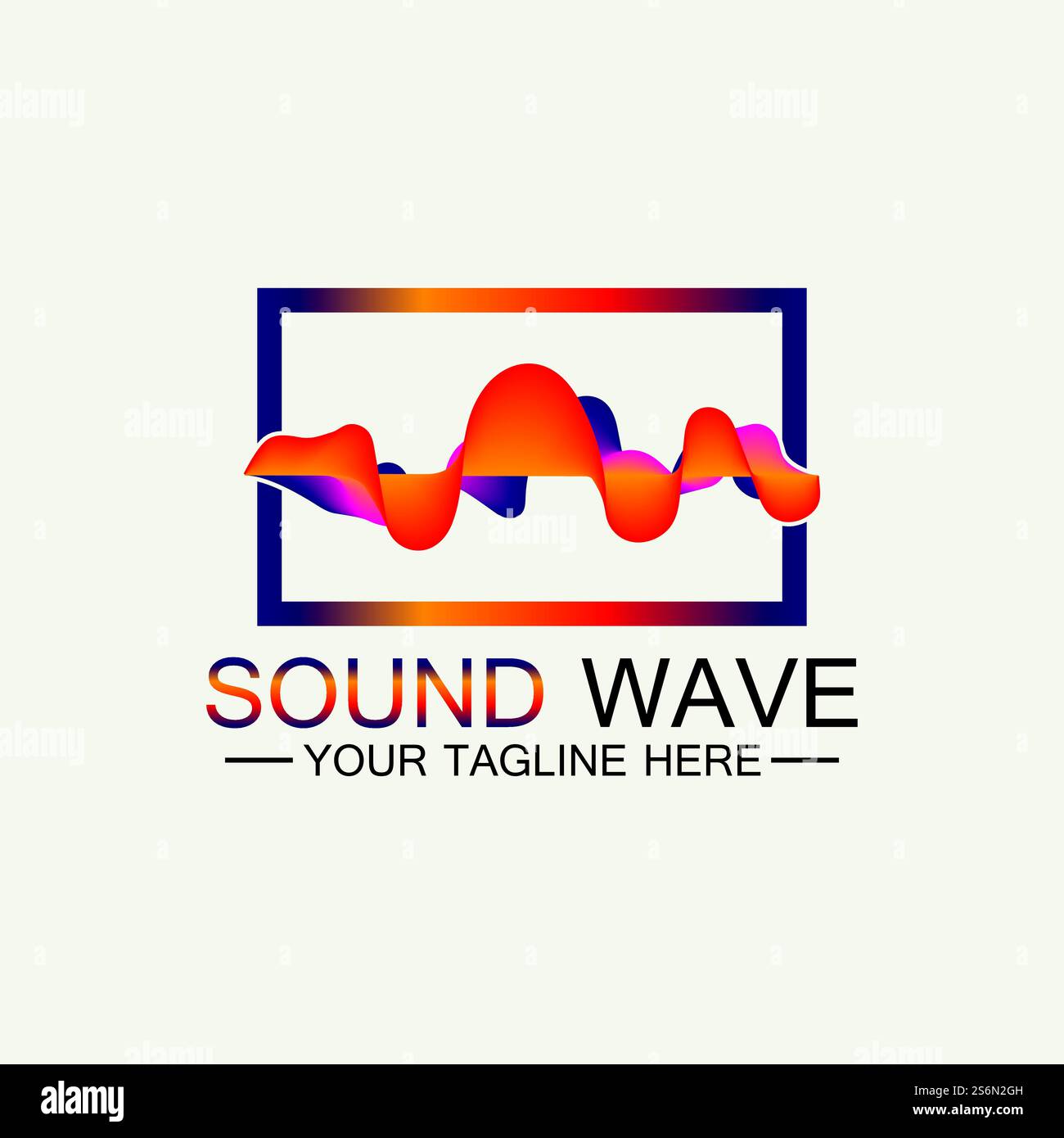 Multicolored abstract fluid sound wave logo Vector illustration design Stock Vector