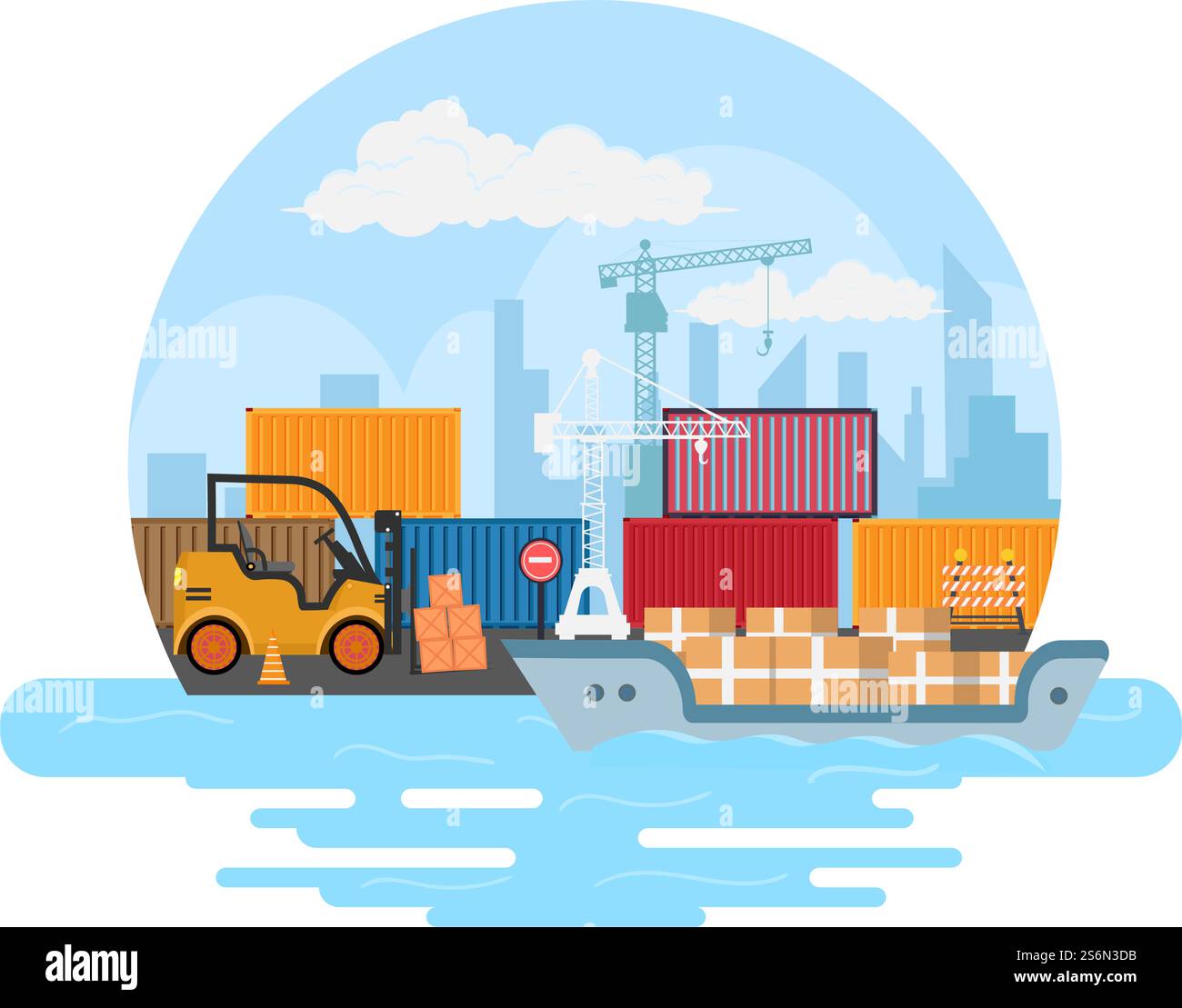 Cargo Shipping Container Logistics Delivery with the Concept of ...