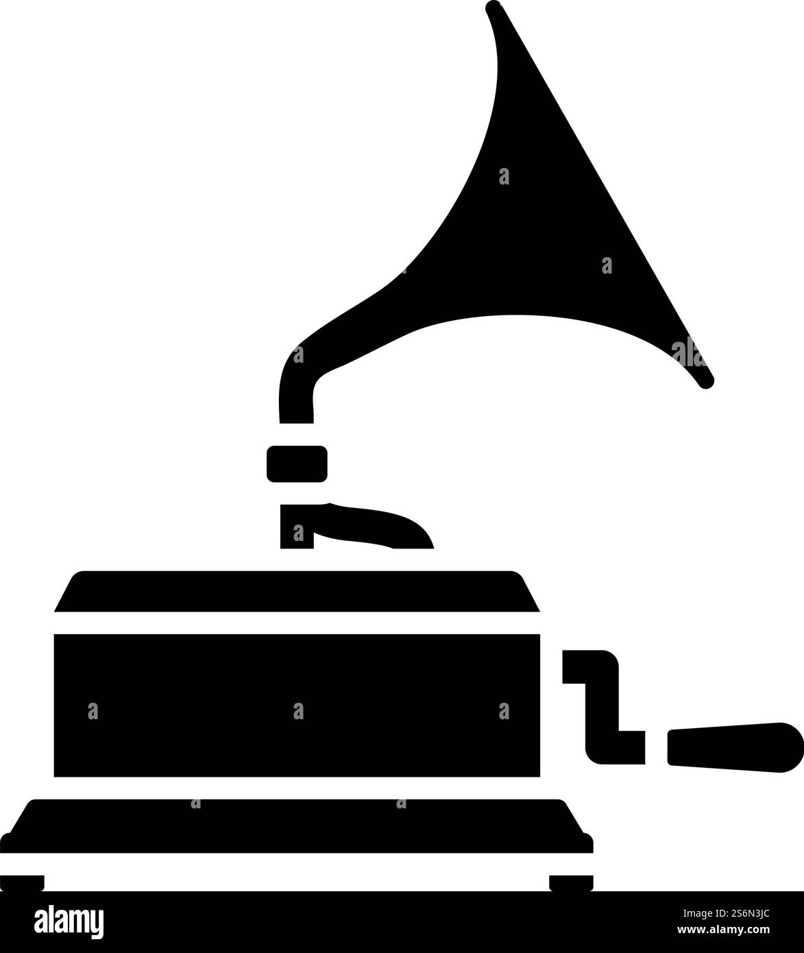 Gramophone Icon. Black Stencil Design. Vector Illustration Stock Vector ...
