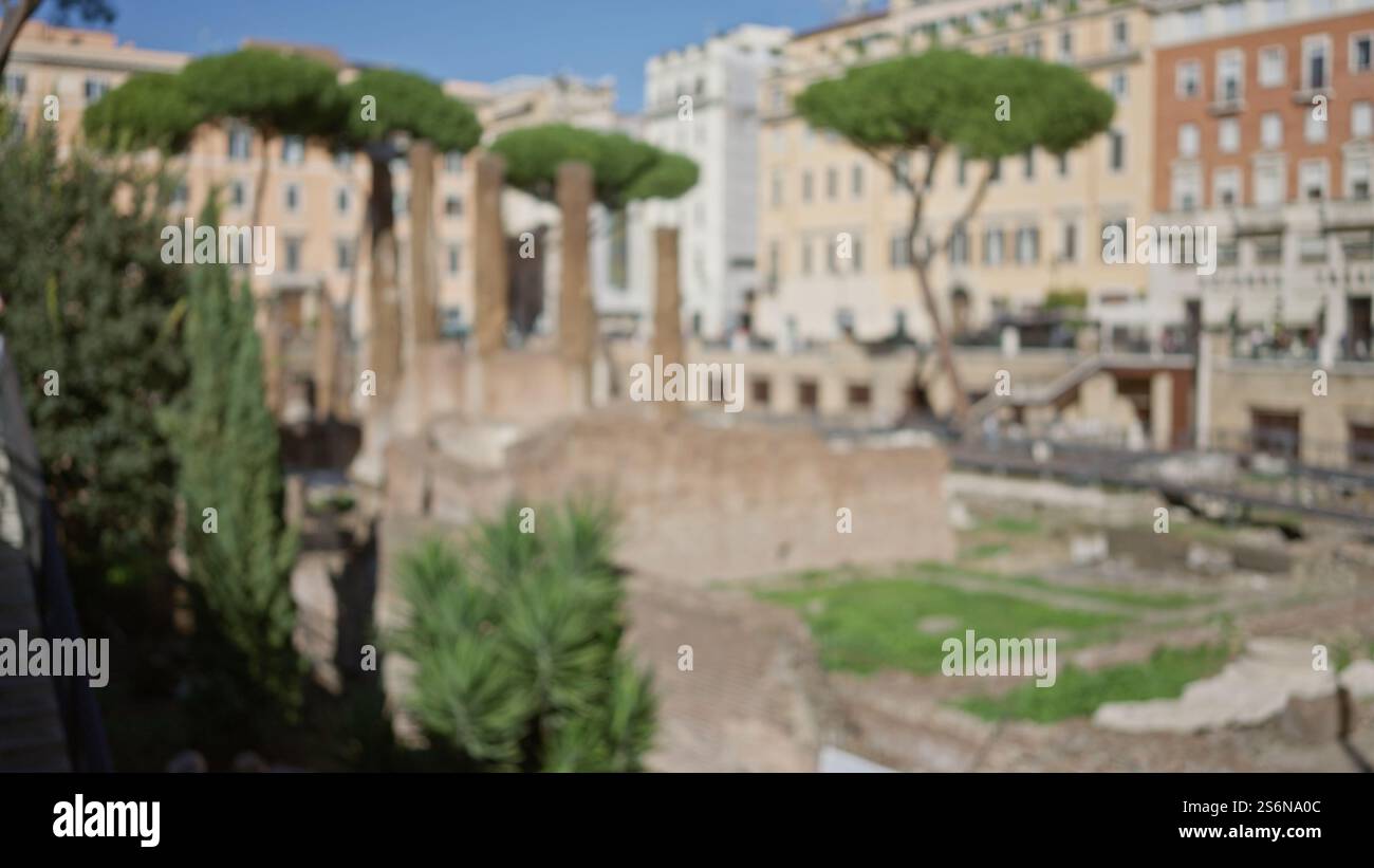 Underneath View Rome Blurred view of ancient roman ruins outdoors in rome under sunny skies ...