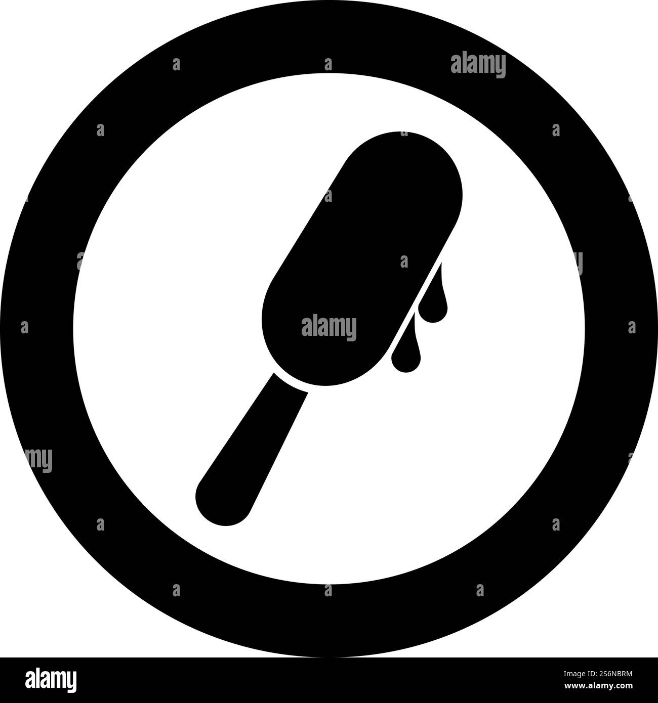 Popsicle Ice lolly Ice cream on stick icon in circle round black color ...
