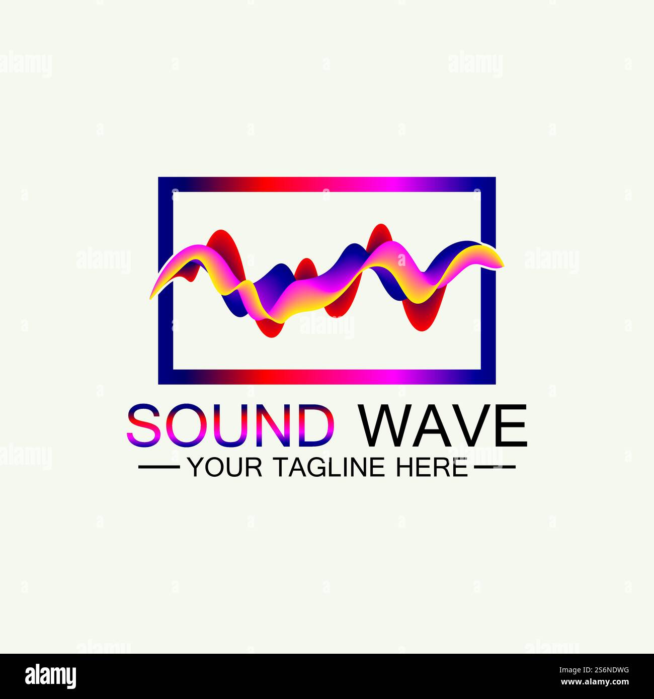 Multicolored abstract fluid sound wave logo Vector illustration design Stock Vector