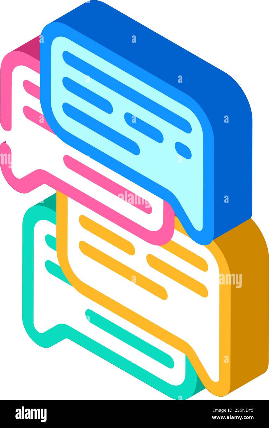 talk and discuss isometric icon vector. talk and discuss sign. isolated symbol illustration. talk and discuss isometric icon vector illustration Stock Vector